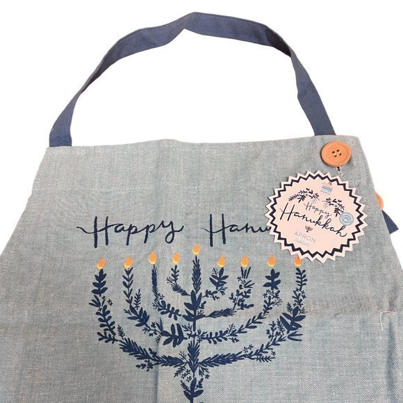 Now Designs Blue Spruce 'Happy Hanukkah' Apron - Picture 3 of 4
